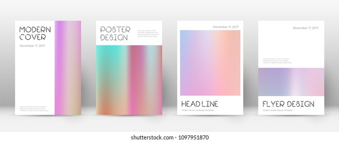 Minimal surprising template for Brochure, Annual Report, Magazine, Poster, Corporate Presentation, Portfolio, Flyer. Appealing pastel hologram cover page.