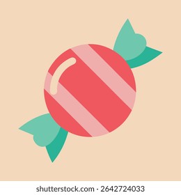Minimal Sweet Candy Icon in Flat Color Vector