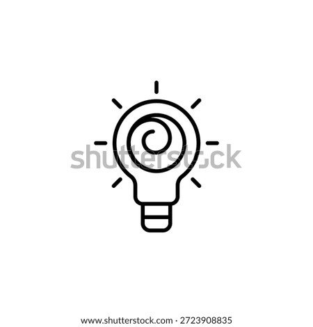 Minimal Swirl Light Bulb Outline Icon Idea Symbol