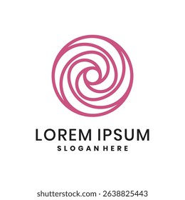 Minimal swirl logo with circular abstract floral design