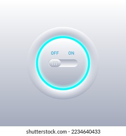 Minimal switch button
Clean white with blue glowing rings on a gradient background.