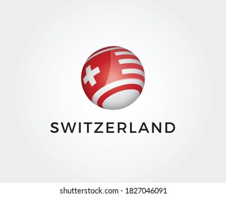 minimal switzerland logo template - vector illustration
