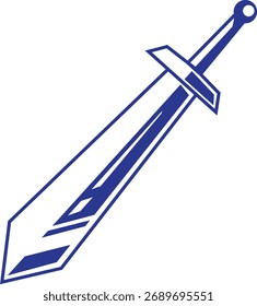 Icono de espada mínima que representa la fuerza, la valentía y la herencia medieval.