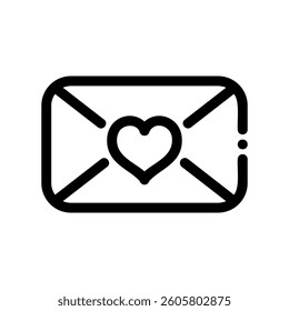 A minimal symbol representing a subject love letter
