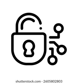 A minimal symbol representing a subject padlock