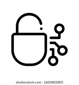 A minimal symbol representing a subject padlock