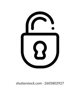 A minimal symbol representing a subject padlock