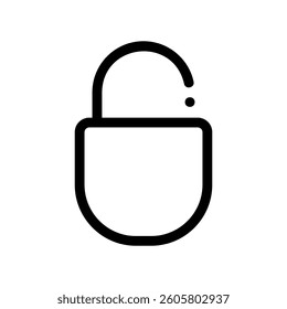 A minimal symbol representing a subject padlock