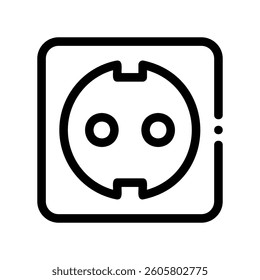 A minimal symbol representing a subject plug socket