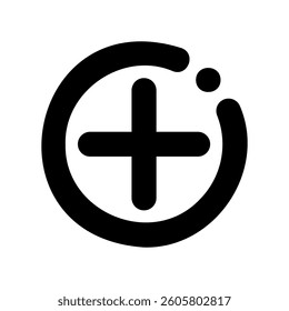 A minimal symbol representing a subject plus button