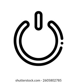A minimal symbol representing a subject power button