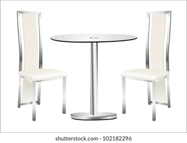 minimal table with chairs
