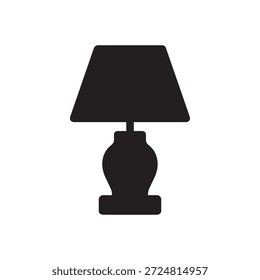 Icono de silueta de lámpara de mesa mínima