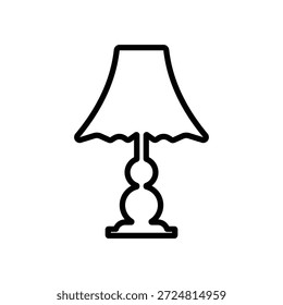 Icono de silueta de lámpara de mesa mínima
