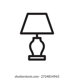 Icono de silueta de lámpara de mesa mínima