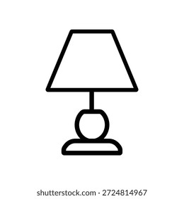 Icono de silueta de lámpara de mesa mínima