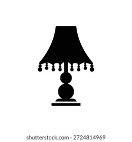 Icono de silueta de lámpara de mesa mínima