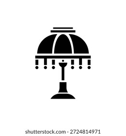 Icono de silueta de lámpara de mesa mínima