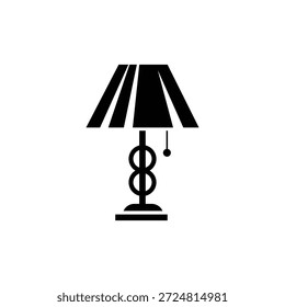 Icono de silueta de lámpara de mesa mínima