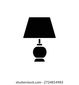 Icono de silueta de lámpara de mesa mínima