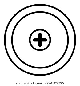 Icono de objetivo mínimo con el Iniciar sesión más el centro que simboliza la precisión y la alineación.