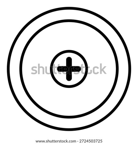 Minimal target icon with plus sign in the center symbolizing accuracy and alignment.