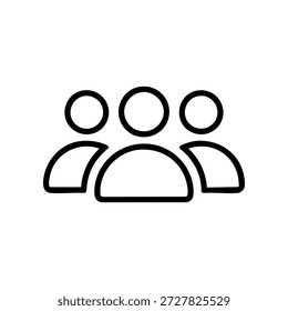 Ícone de pessoas de trabalho em equipe mínimo no estilo de vetor de estrutura de tópicos limpa. Perfeito para ferramentas de colaboração, software empresarial, sistemas de gerenciamento de equipe, escalável e fácil de personalizar.
