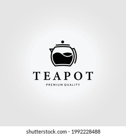 Minimal Teapot Vintage Logo Vector Illustration Design