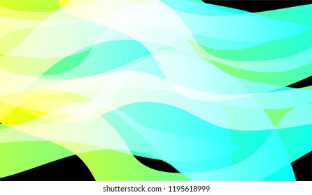 Minimal Tech Background. Bright Neon Modern Design for Card, Cover, Banner. Gradient Shapes on Black Background.