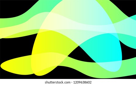 Minimal Tech Background. Bright Neon Futuristic Design for Print, Cover, Poster. Gradient Shapes on Black Background.