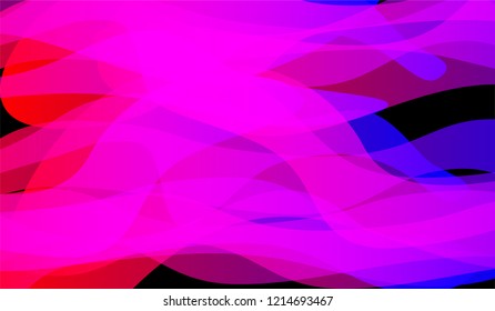 Minimal Tech Background. Bright Neon Modern Design for Wallpaper, Banner, Placard. Gradient Shapes on Black Background.