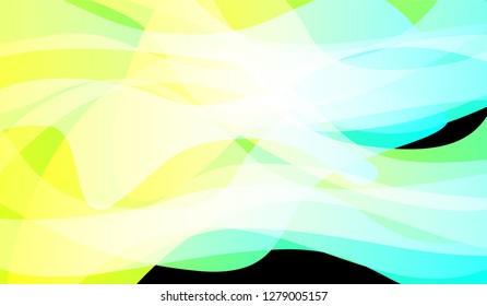 Minimal Tech Background. Bright Neon Dynamic Design for Card, Cover, Banner. Gradient Shapes on Black Background.