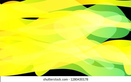 Minimal Tech Background. Bright Neon Futuristic Design for Wallpaper, Brochure, Placard. Gradient Shapes on Black Background.
