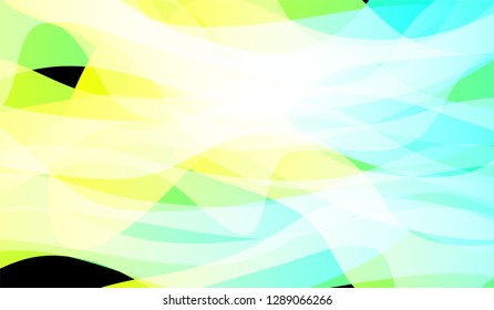 Minimal Tech Background. Bright Neon Modern Design for Wallpaper, Brochure, Placard. Gradient Shapes on Black Background.
