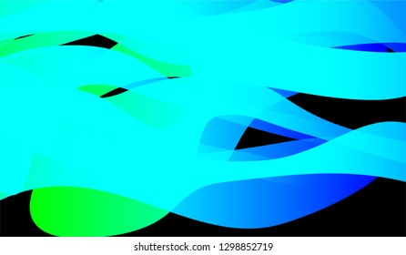 Minimal Tech Background. Bright Neon Trendy Design for Print, Cover, Poster. Gradient Shapes on Black Background.