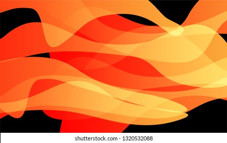Minimal Tech Background. Bright Neon Dynamic Design for Card, Cover, Banner. Gradient Shapes on Black Background.