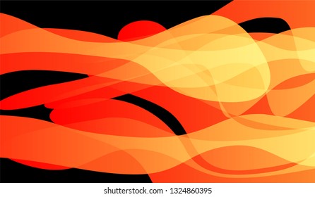 Minimal Tech Background. Bright Neon Modern Design for Wallpaper, Banner, Placard. Gradient Shapes on Black Background.