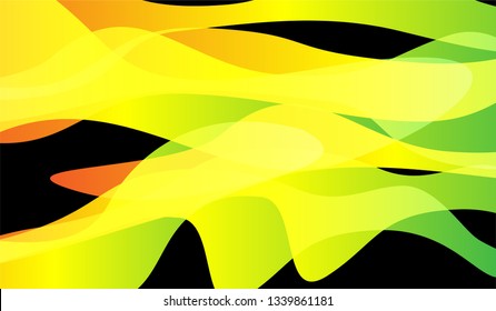 Minimal Tech Background. Bright Neon Modern Design for Card, Banner, Placard. Gradient Shapes on Black Background.