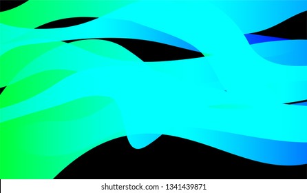 Minimal Tech Background. Bright Neon Modern Design for Card, Cover, Poster. Gradient Shapes on Black Background.