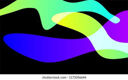 Minimal Tech Background. Colorful Neon Futuristic Design for Card, Cover, Poster. Gradient Shapes on Black Background.