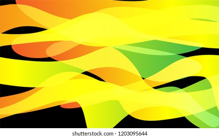 Minimal Tech Background. Colorful Neon Trendy Design for Print, Brochure, Poster. Gradient Shapes on Black Background.