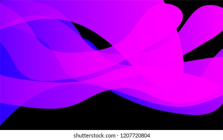 Minimal Tech Background. Colorful Neon Trendy Design for Card, Cover, Poster. Gradient Shapes on Black Background.