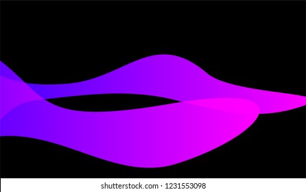 Minimal Tech Background. Colorful Neon Futuristic Design for Card, Cover, Poster. Gradient Shapes on Black Background.