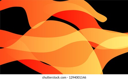 Minimal Tech Background. Colorful Neon Dynamic Design for Print, Brochure, Placard. Gradient Shapes on Black Background.