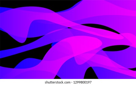 Minimal Tech Background. Colorful Neon Modern Design for Wallpaper, Brochure, Placard. Gradient Shapes on Black Background.