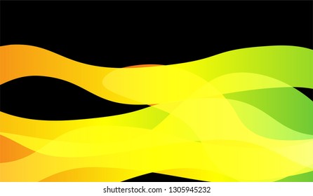 Minimal Tech Background. Colorful Neon Futuristic Design for Card, Banner, Placard. Gradient Shapes on Black Background.