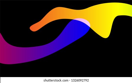 Minimal Tech Background. Colorful Neon Modern Design for Wallpaper, Banner, Placard. Gradient Shapes on Black Background.