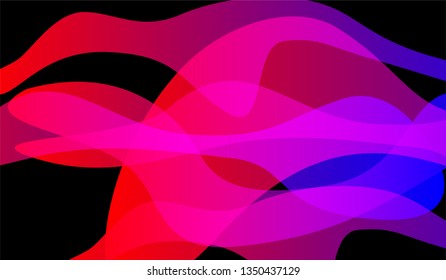 Minimal Tech Background. Colorful Neon Futuristic Design for Print, Brochure, Poster. Gradient Shapes on Black Background.