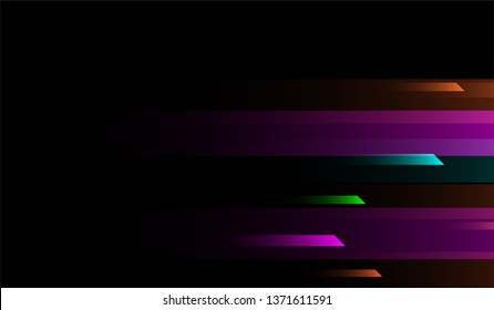 Minimal Tech Background. Gradient Shapes on Black Background. Bright Futuristic Design for Print, Brochure, Placard.
