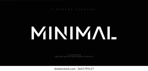 Minimal tech font alphabet logo. Typography modern urban sans serif digital fashion future creative logos fonts. vector illustration